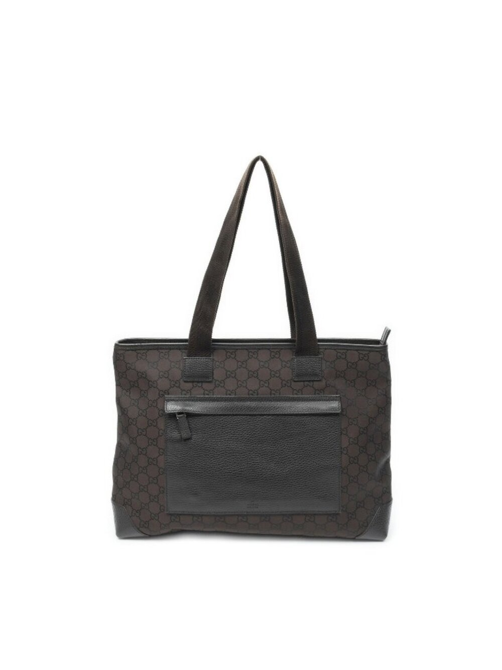 Gucci Medium Front Pocket Tote Bag Brown GG Nylon Canvas
